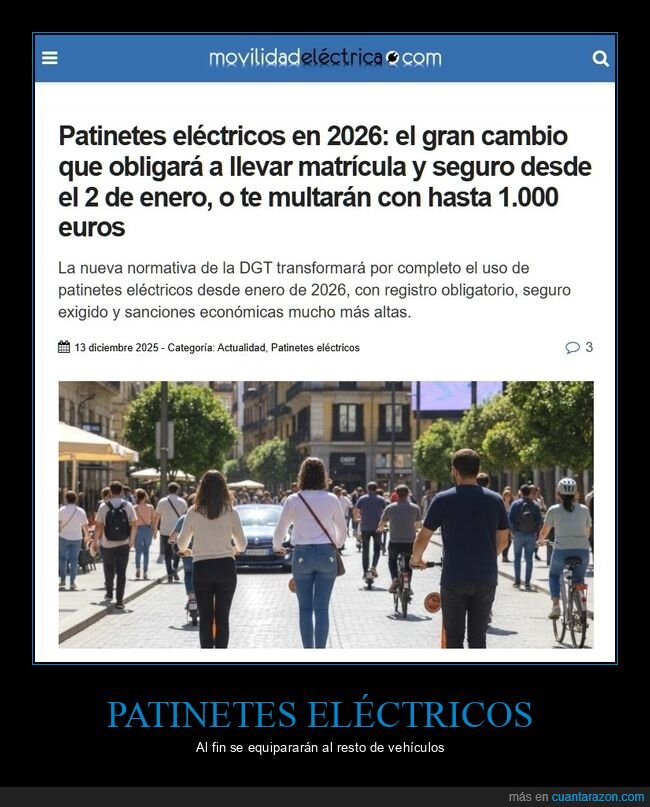 patinetes el&eacute;ctricos,matr&iacute;cula,seguro