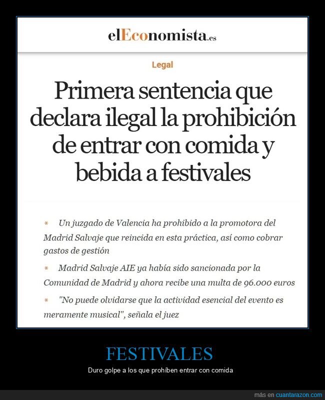 festivales,prohibici&oacute;n,comida,bebida