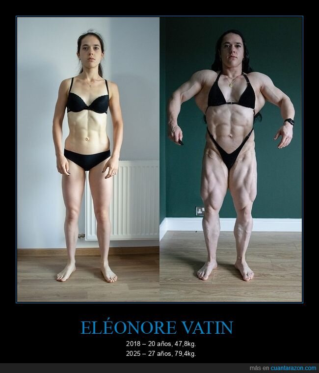 el&eacute;onore vatin,culturista,antes,despu&eacute;s