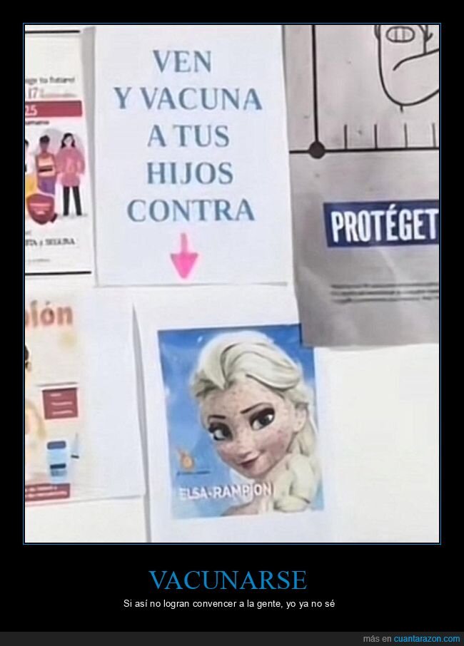 carteles,elsa,frozen,sarampi&oacute;n,vacunarse