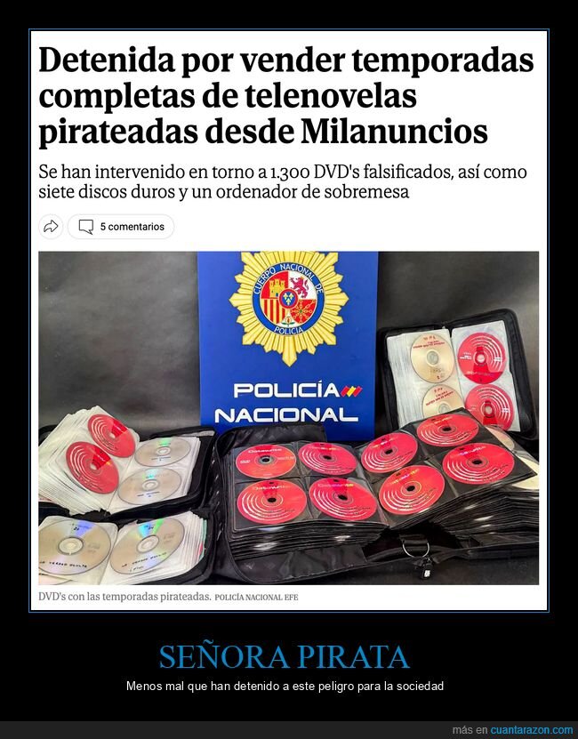 telenovelas,pirater&iacute;a,detenida,vender