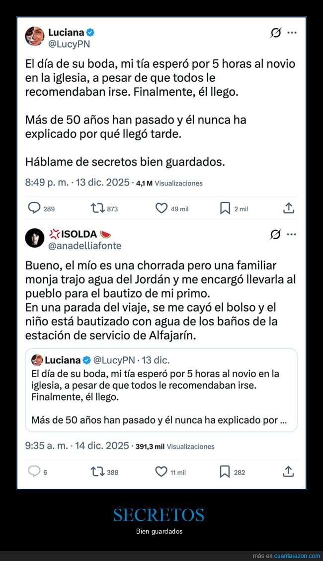 agua,bautizo,boda,secretos