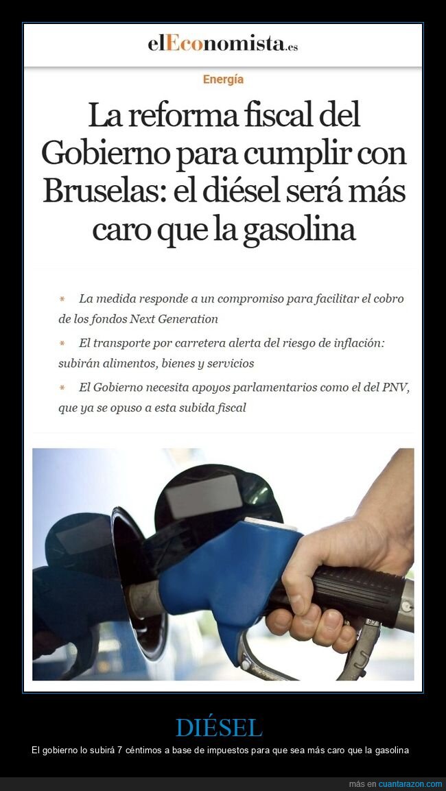 di&eacute;sel,precio,impuestos,gasolina