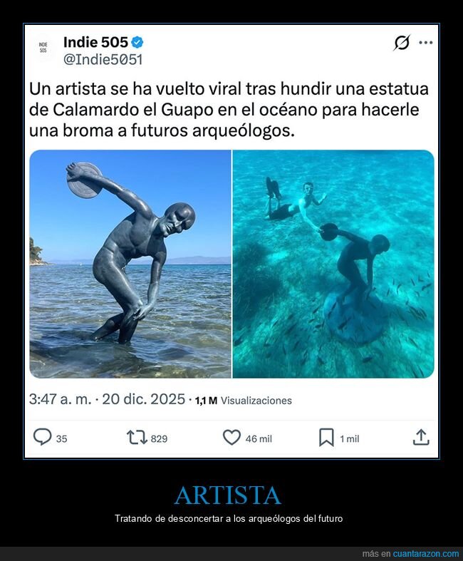 arque&oacute;logos,calamardo,estatua,mar