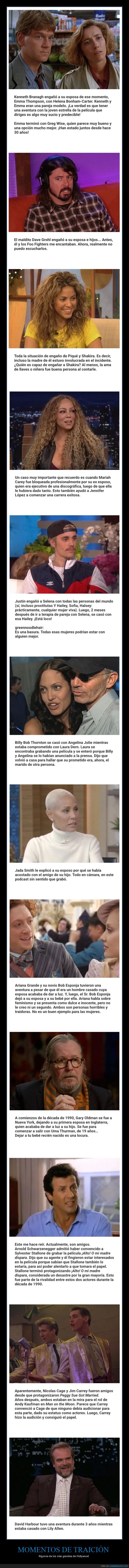 traici&oacute;n,famosos