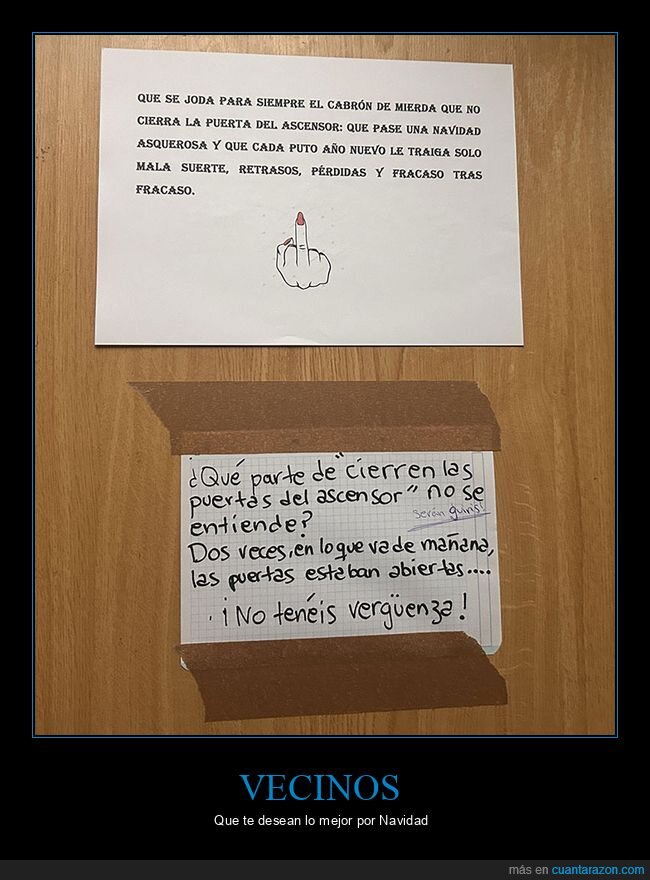 ascensor,carteles,navidad,puertas,vecinos