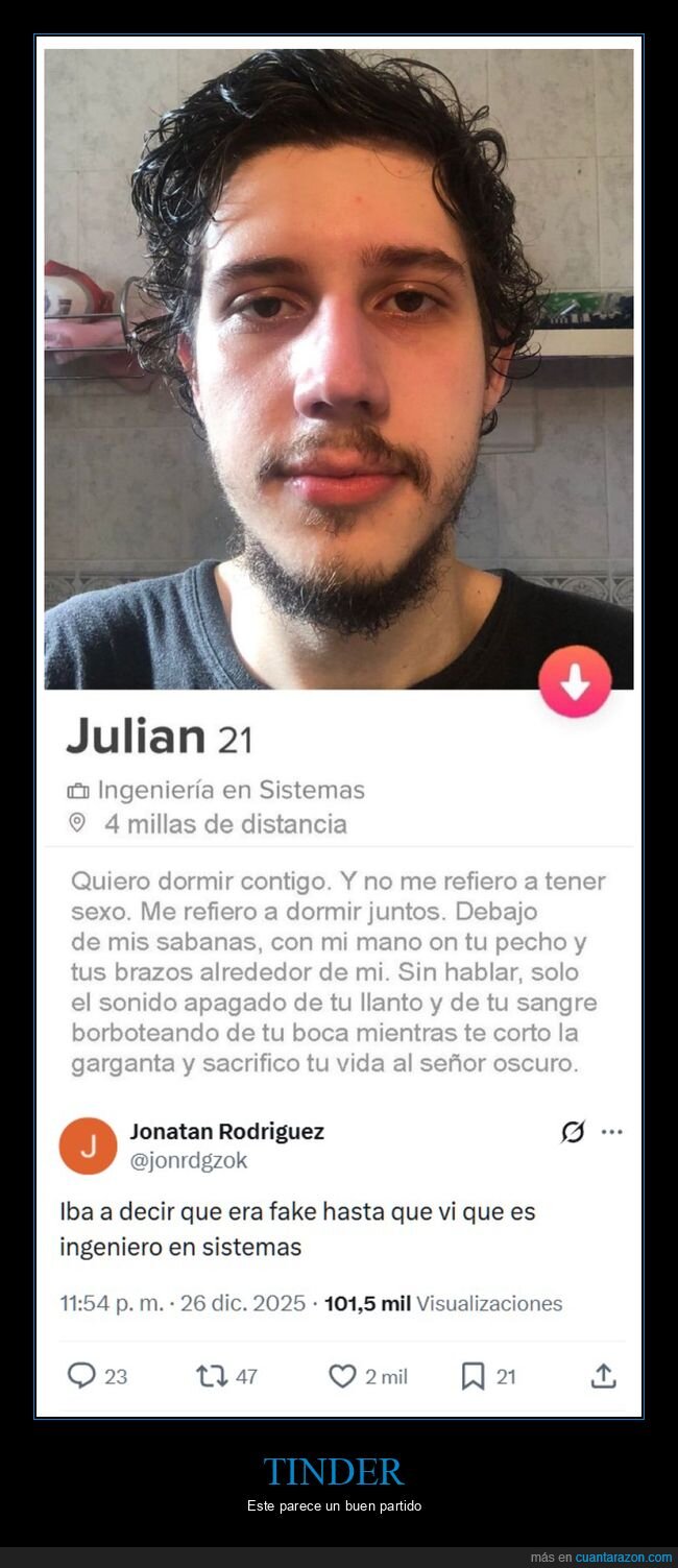 tinder,ingeniero de sistemas