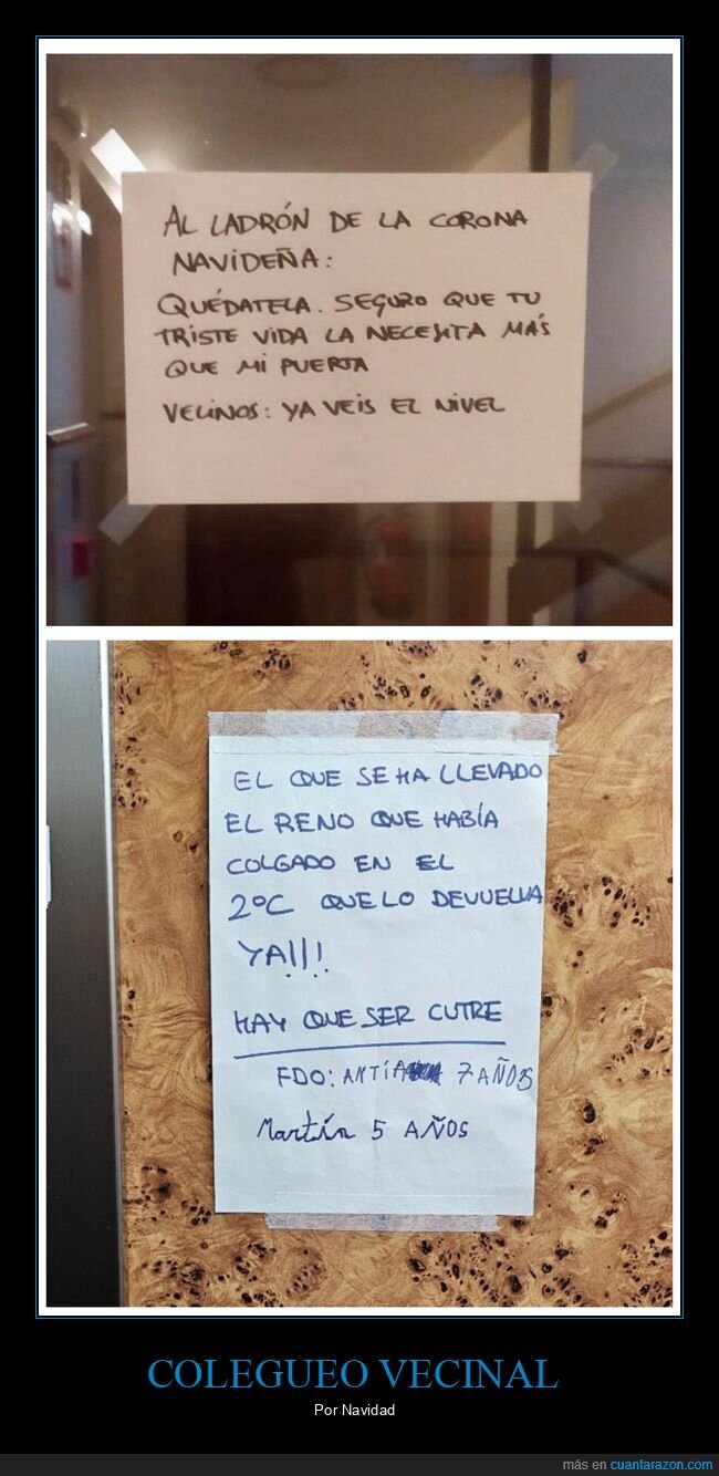navidad,carteles,vecinos,robos