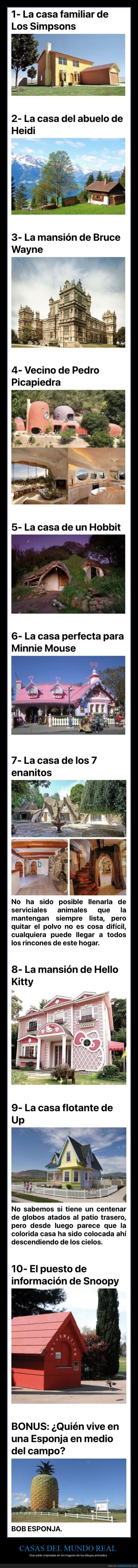 casas,mundo real,dibujos animados