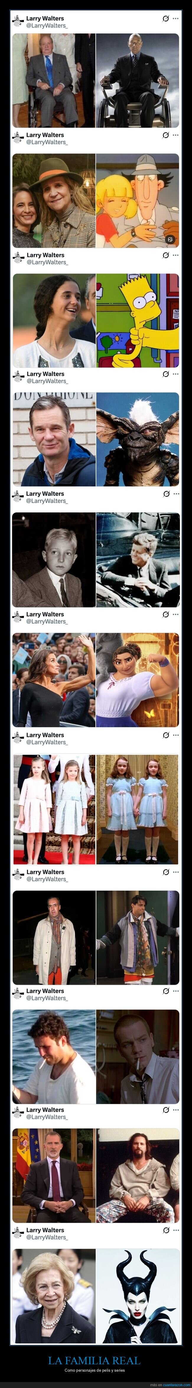 familia real,personajes,parecidos