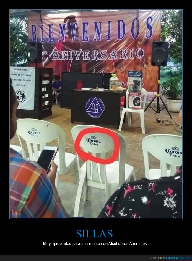 alcoh&oacute;licos an&oacute;nimos,cerveza,sillas