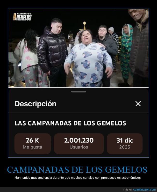 zona gemelos,campanadas,audiencia