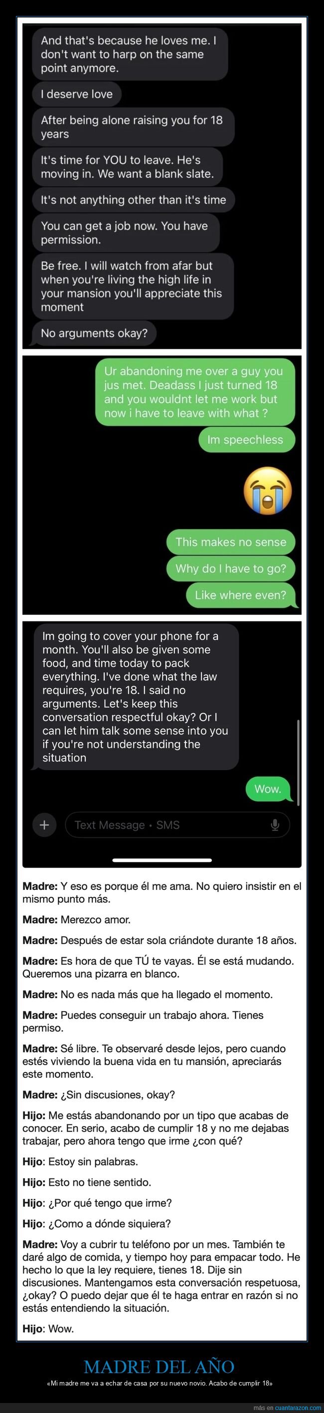 madre,hijo,echar,casa,novio
