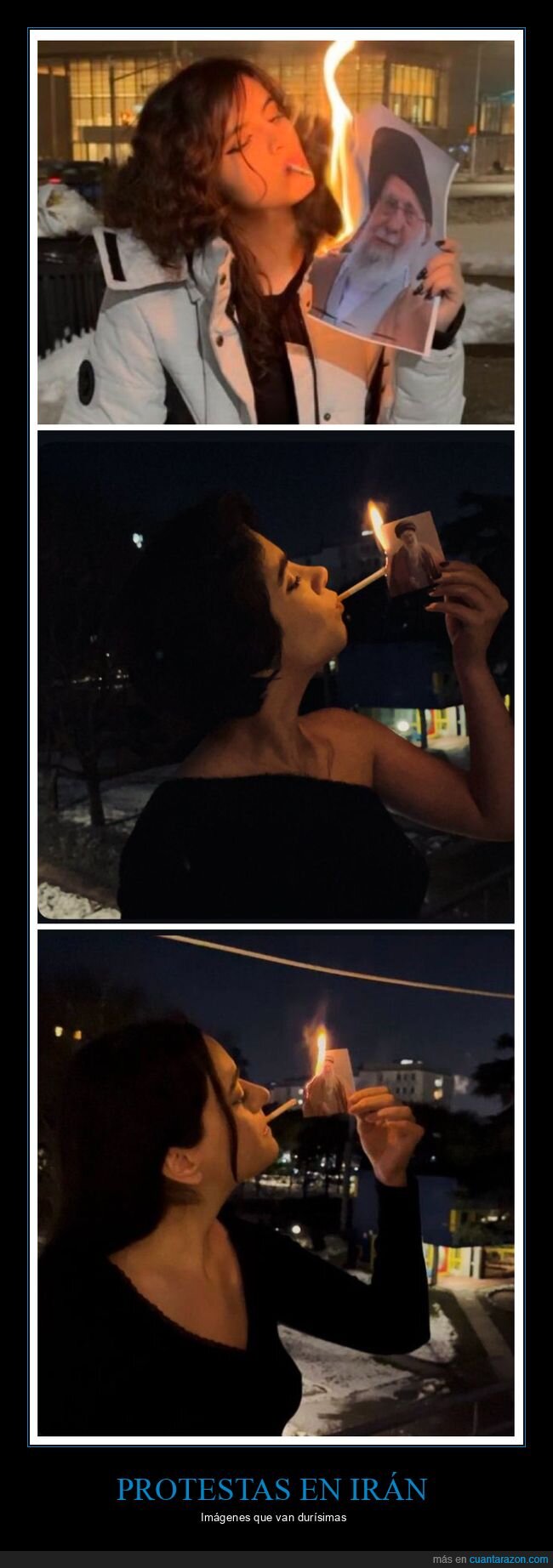 ayatol&aacute; jamene&iacute;,cigarro,ir&aacute;n,protestas