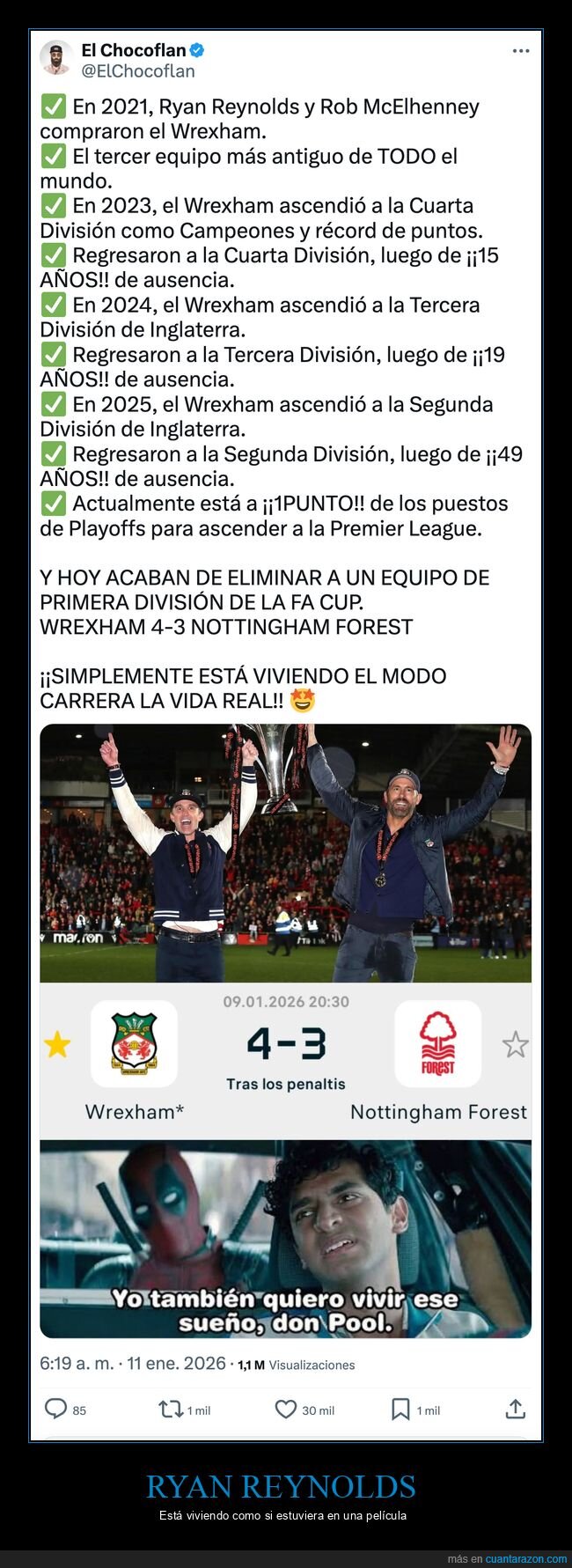 ryan reynolds,wrexham,f&uacute;tbol