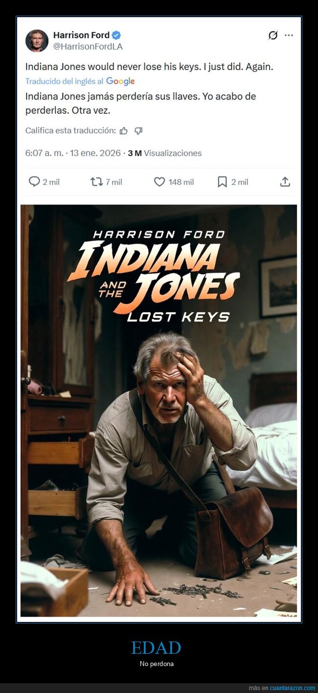 indiana jones,perder,llaves,harrison ford