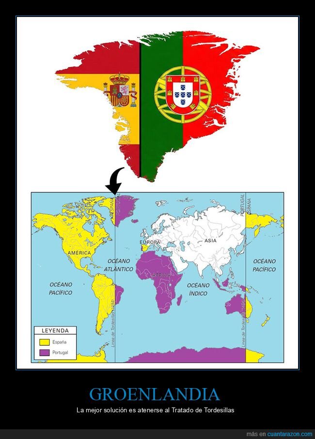 espa&ntilde;a,groenlandia,portugal,tratado de tordesillas