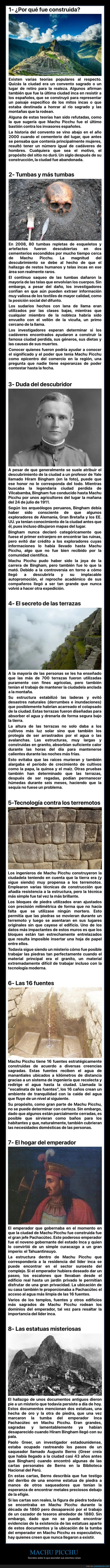 machu picchu,curiosidades