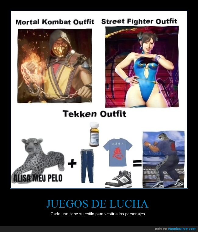 mortal kombar,street fighter,tekken,outfits