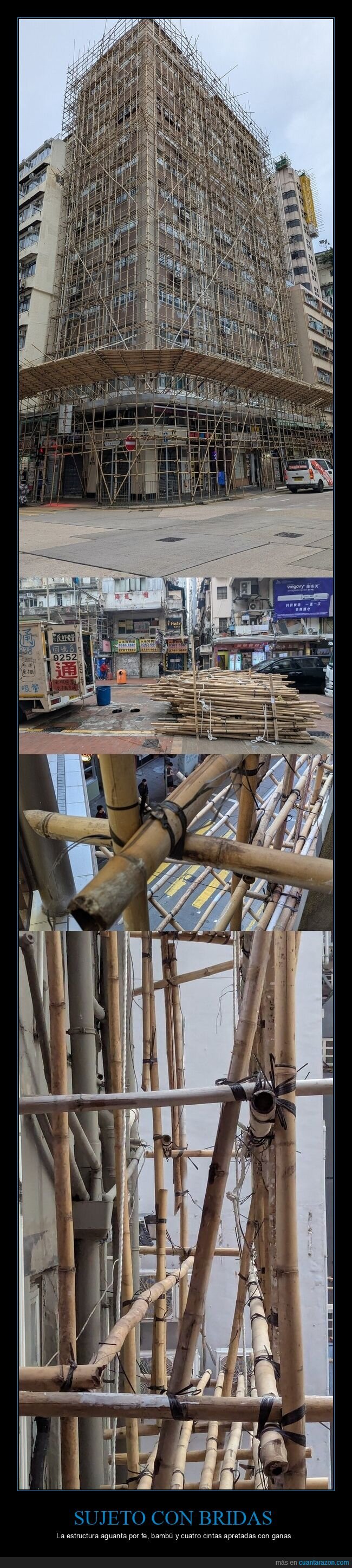 andamios,bamb&uacute;,bridas,HongKong,construcci&oacute;n