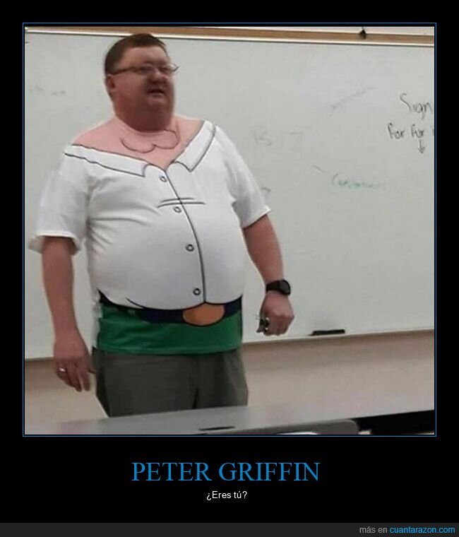 profesor,disfraz,aula,camiseta,rid&iacute;culo,peter griffin