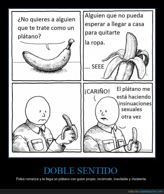 pl&aacute;tano,insinuaciones,malentendido,pareja,vi&ntilde;eta