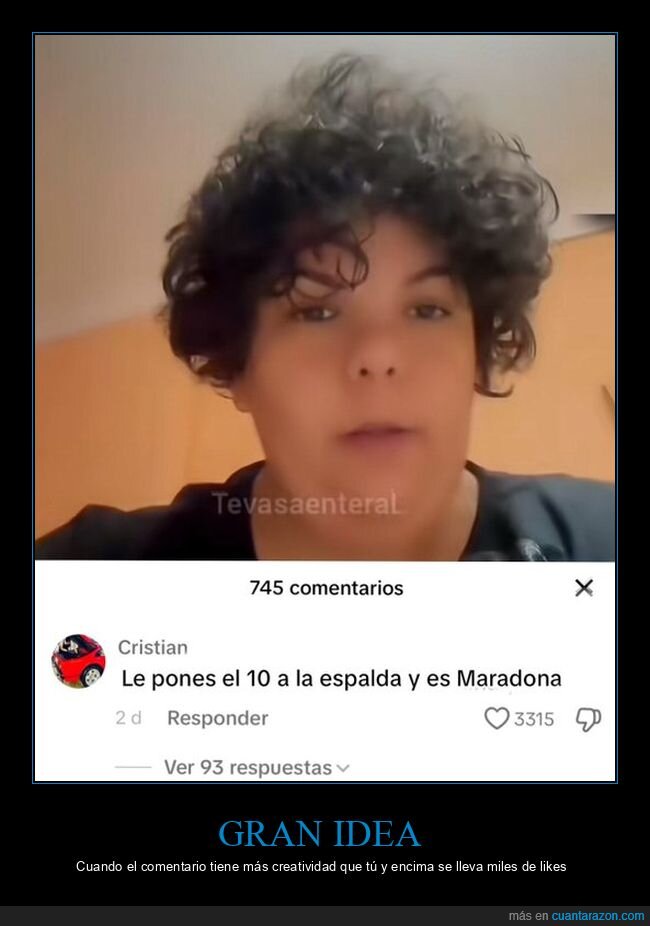 comentarios,f&uacute;tbol,Maradona,likes,TikTok