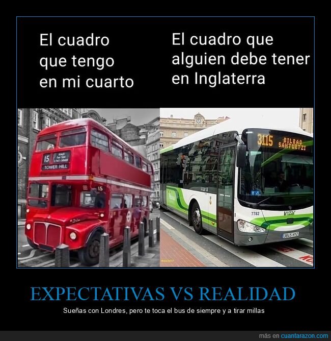 autob&uacute;s,Londres,Bilbao,expectativas,realidad