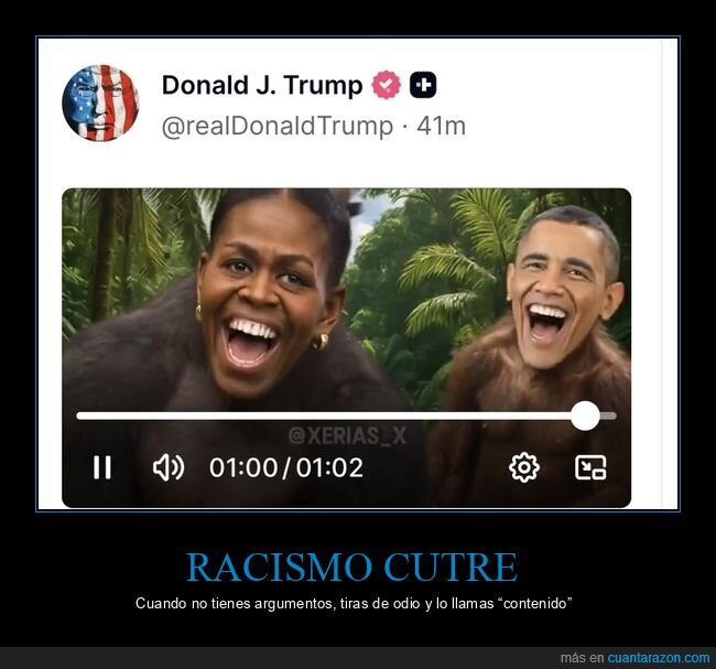 racismo,Trump,Obamas,montaje,pol&eacute;mica