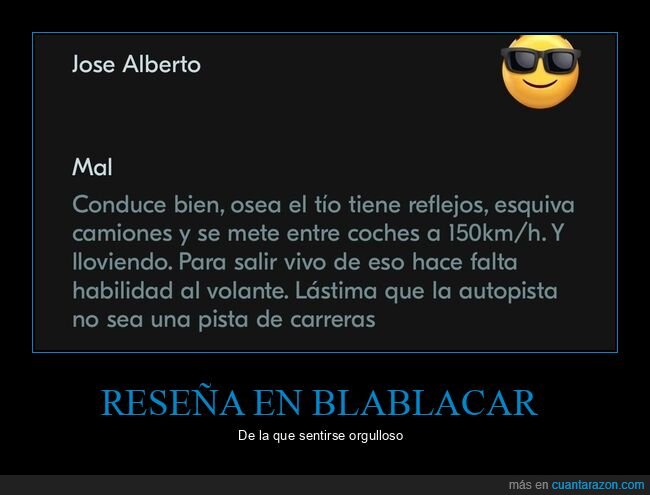 blablacar,rese&ntilde;a,autopista,velocidad,camiones