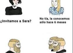 Enlace a A Sara no, que no está fichada; al de la calle sí, que trae barba molona