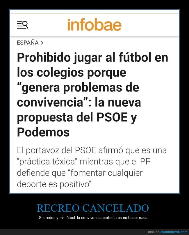 colegio,recreo,futbol,prohibicion,politica