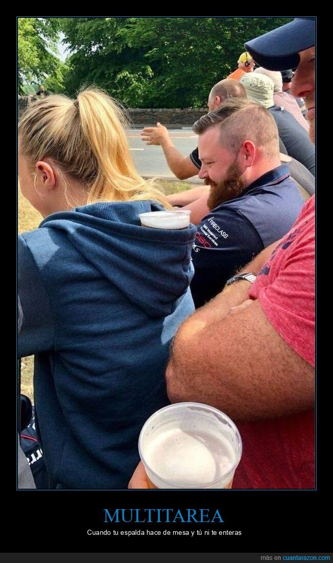 cerveza,despiste,espalda,gradas,chapuza