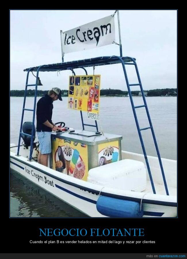 helados,barco,lago,negocio,absurdo