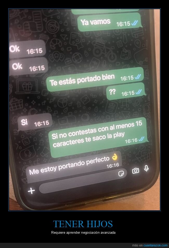 hijos,chat,whatsapp,chantaje,consola