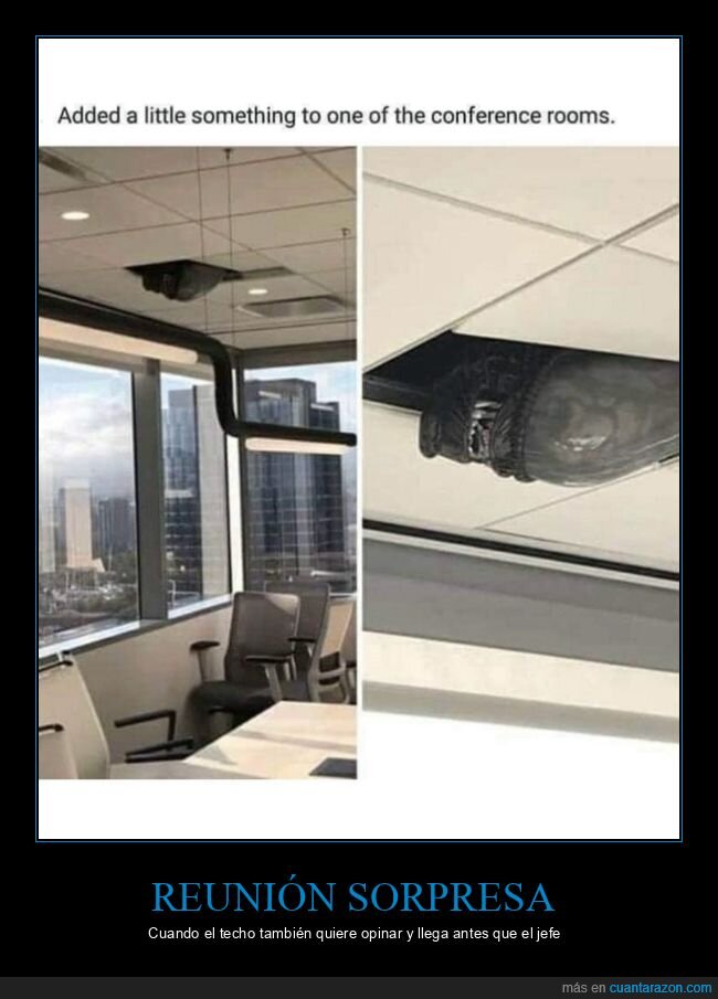 oficina,reuni&oacute;n,alien&iacute;gena,techo,sorpresa