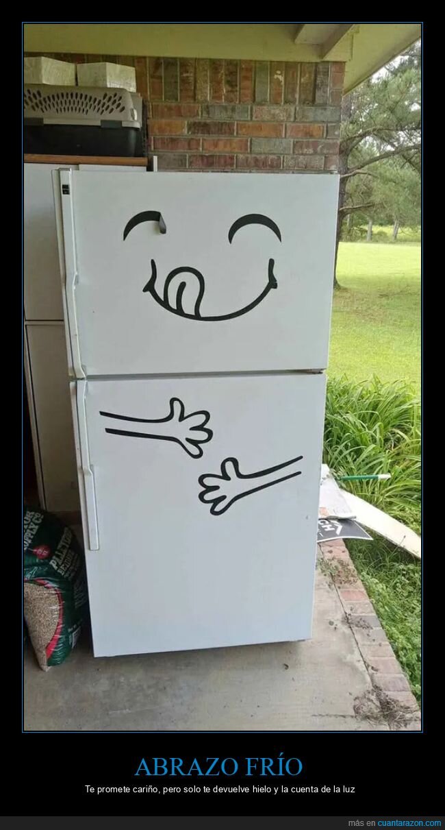 nevera,abrazo,fr&iacute;o,garabatos,absurdo