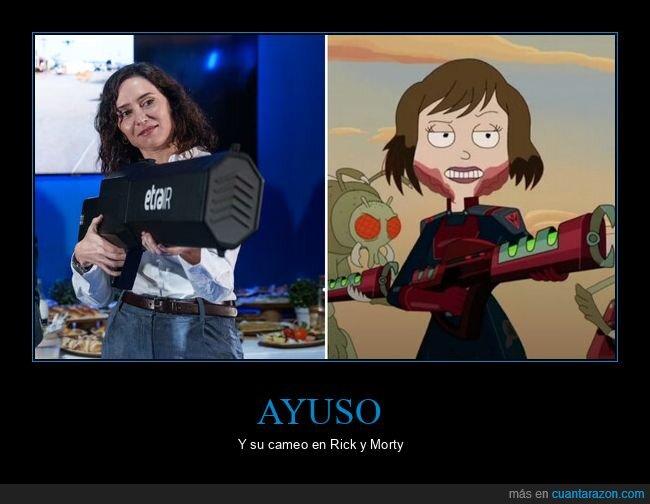 Ayuso,crossover,cameo,RickMorty,portales