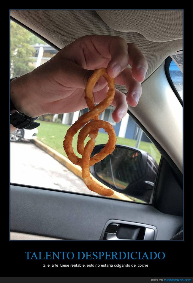 coche,cebolla,aros,absurdo,creatividad