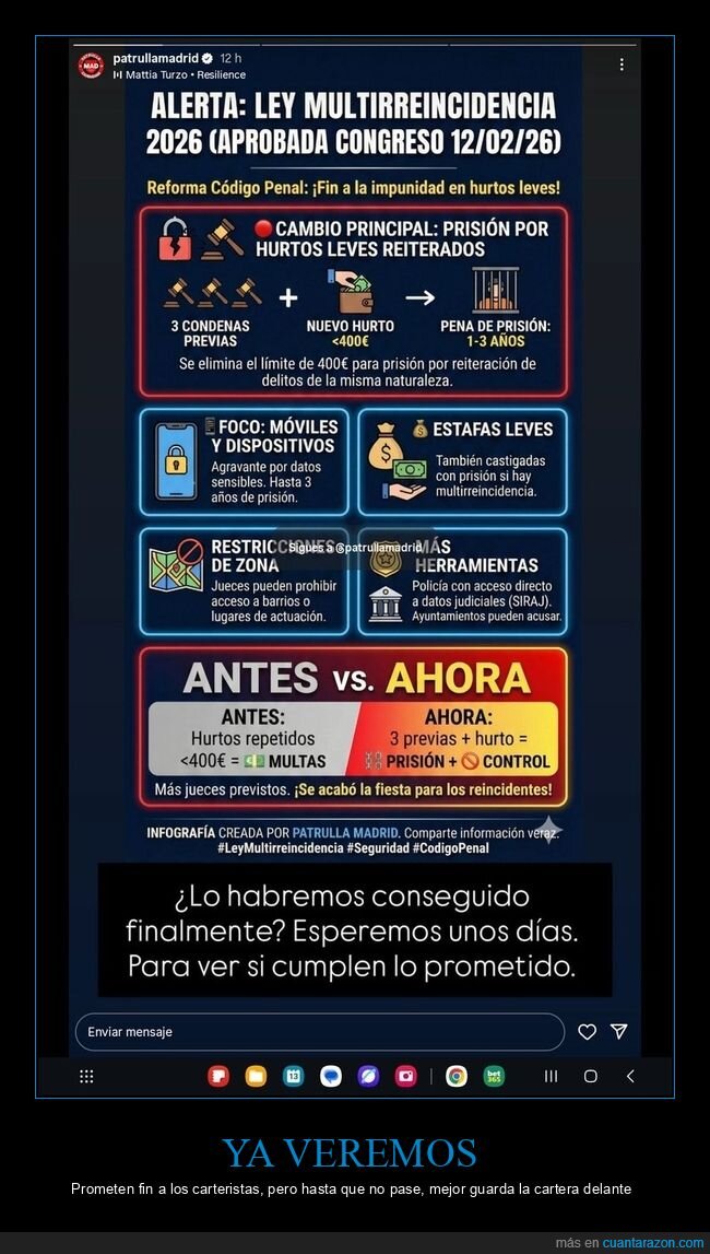 carteristas,ley,multirreincidencia,seguridad,prisiones