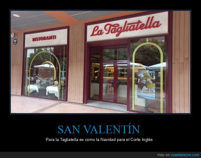 SanValent&iacute;n,Tagliatella,comercio,marketing,restaurante