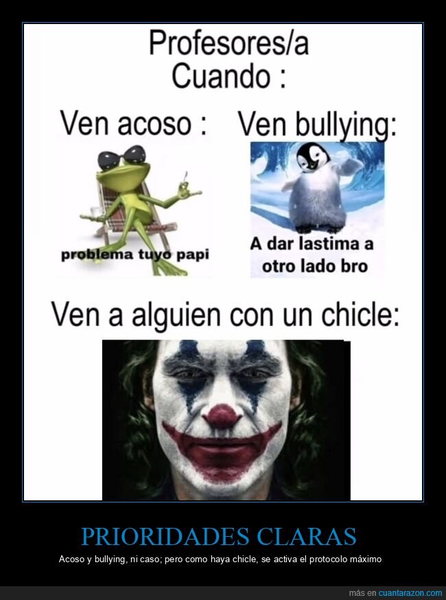 profesores,colegio,chicle,disciplina,prioridades