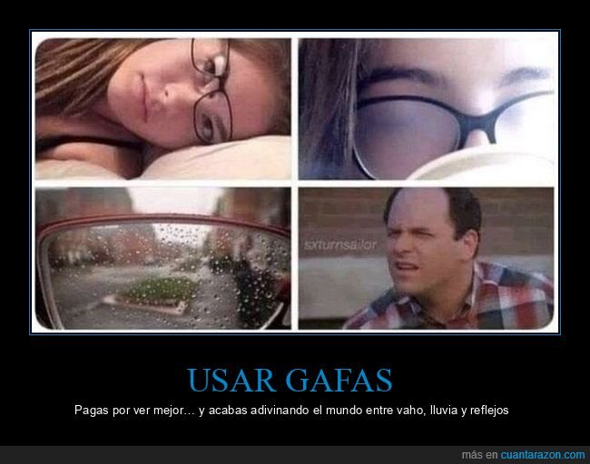 gafas,miop&iacute;a,vaho,lluvia,frustraci&oacute;n
