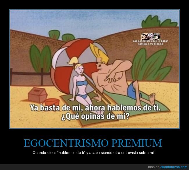 playa,egocentrismo,conversacion,citas,caricatura