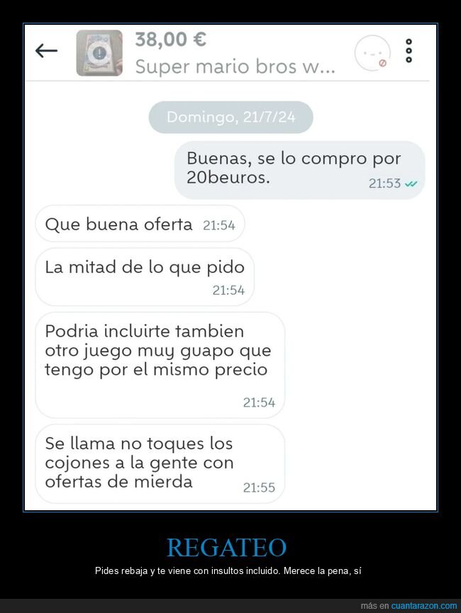 regateo,Wallapop,ofertas,insultos,videojuegos