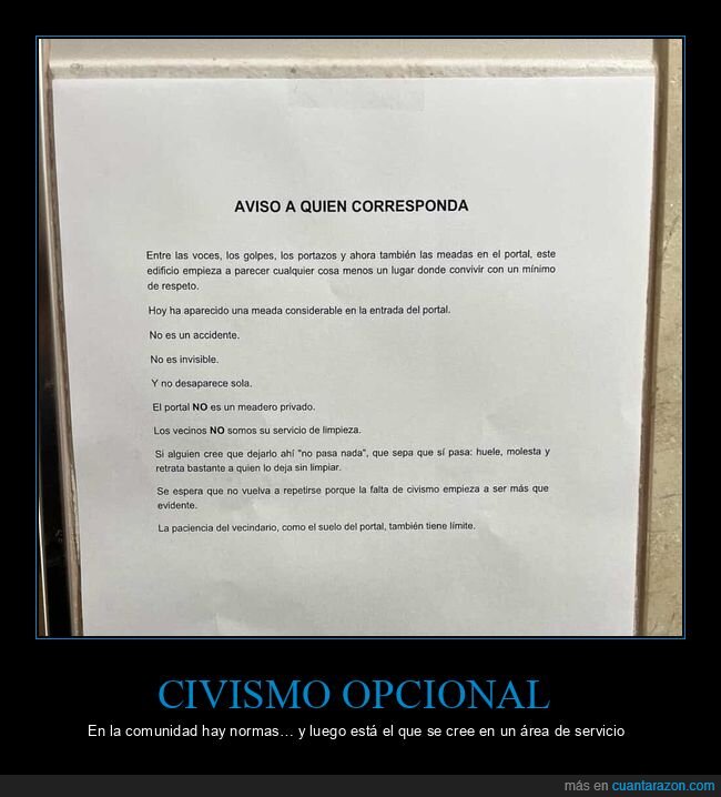 vecindario,portal,civismo,cartel,quejas