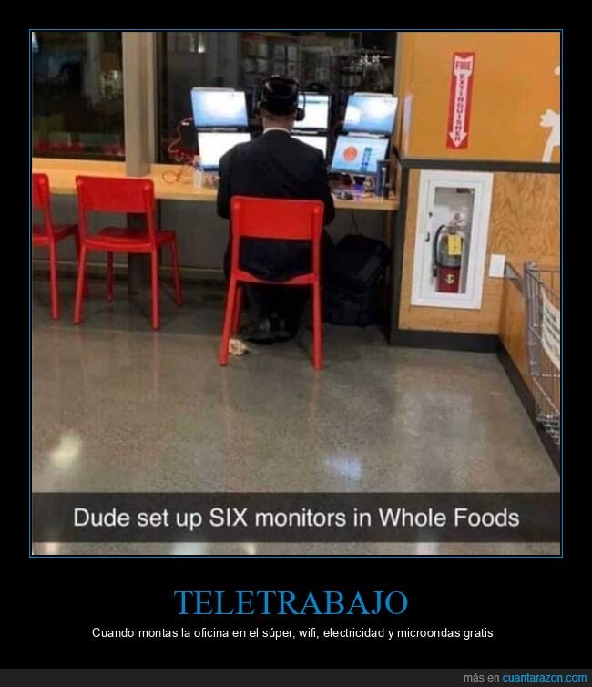 teletrabajo,supermercado,monitores,oficina,inform&aacute;tica