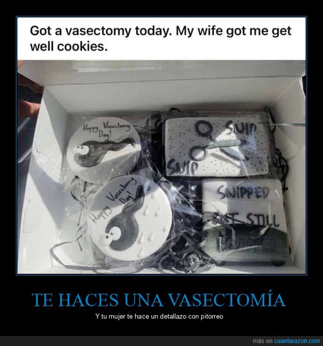 vasectom&iacute;a,galletas,pareja,regalo,broma