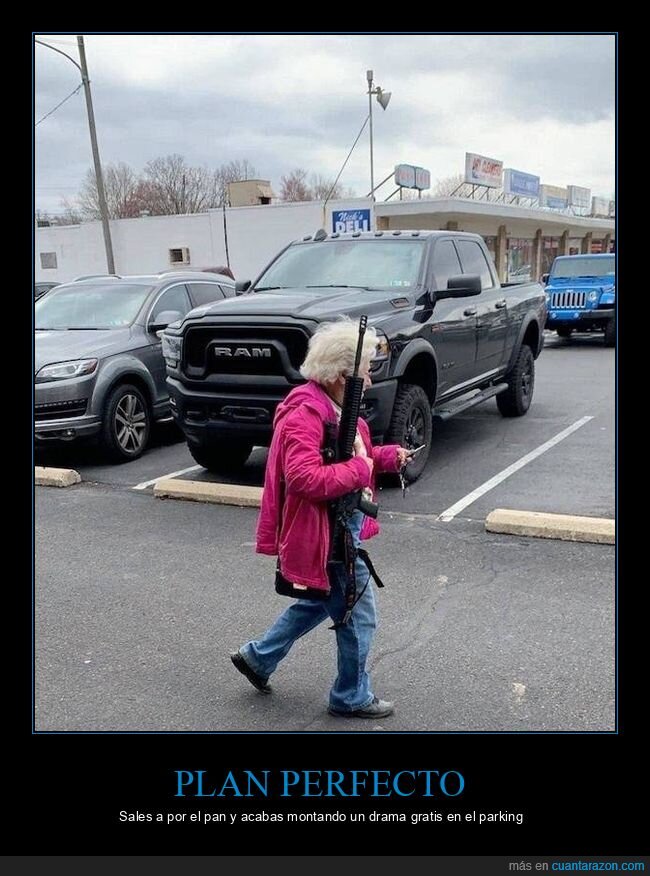 abuela,parking,rifle,supermercado,wtf