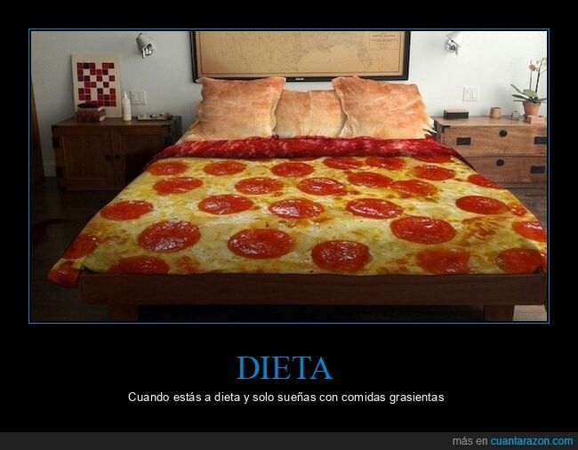 pizza,cama,desayuno,tentaci&oacute;n,dieta